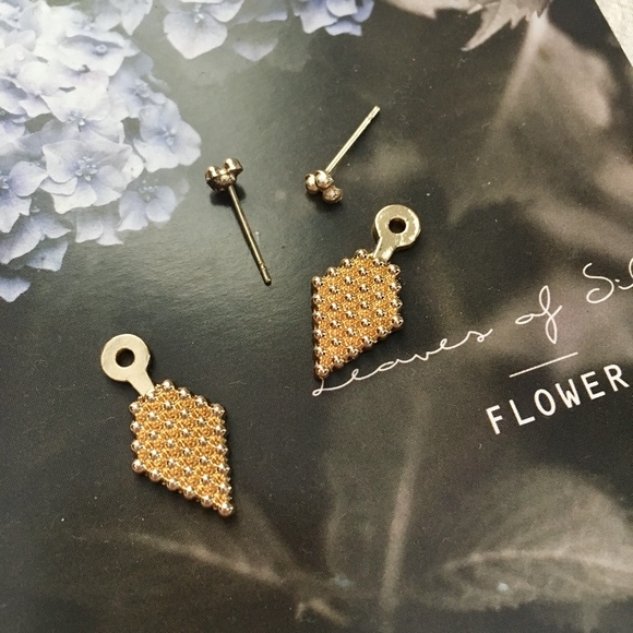 Studded Diamond Peekaboo Gold Ear Jacket Earrings - Picture 6 of 8